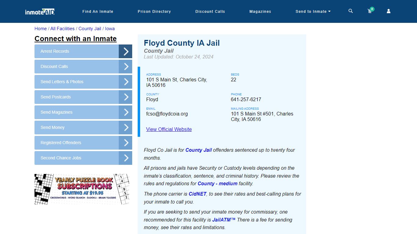 Floyd County IA Jail - Inmate Locator